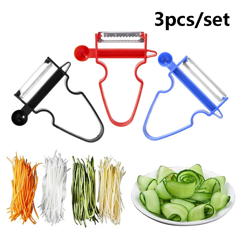 3pcs Спиральный резак для картофеля, слайсер для огурца, кухонные аксессуары, спиральный спиральник для овощей, резак для картофеля, слайсер, кухонные гаджеты, инструменты - Цвет: 3pcs