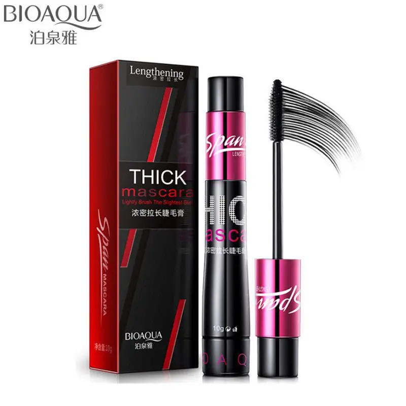 BIOAQUA Brand Black Mascara Waterproof Eye Makeup Lengthening Curling Lasting 3D Fiber Lash