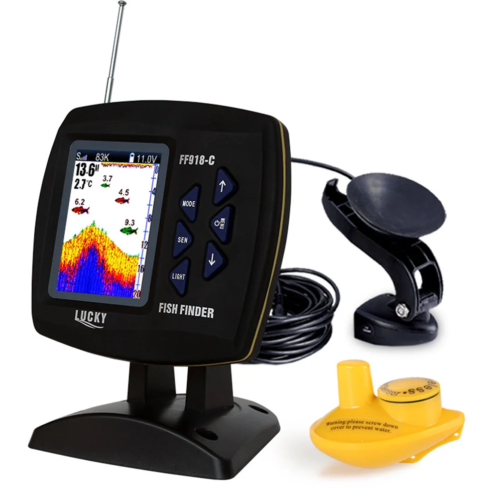 LUCKY Dual Frequency Boat Fish Finder Wired & Wireless Sonar Sounder
