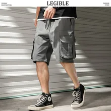 Разборчивые шорты Карго мужские летние прямые однотонные повседневные шорты с карманом до колена уличная одежда японский стиль Мужские шорты s