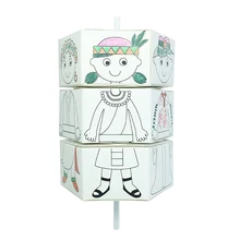 Handcraft Children Rotary DIY Paper Colour Matching Rotation Change Clothes Doll Creative Puzzle Kindergarten Toys For Children