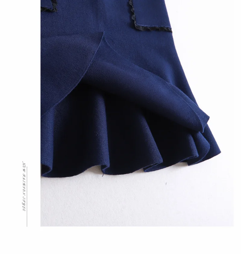 Invierno Las Mujeres Punto Blue Señoras Cola Saias Azul Faldas Negro Marino De Falda Negro Saia Gtgyff Para Otoño Ruffle Pez Ol navy CnqZv1W5zw