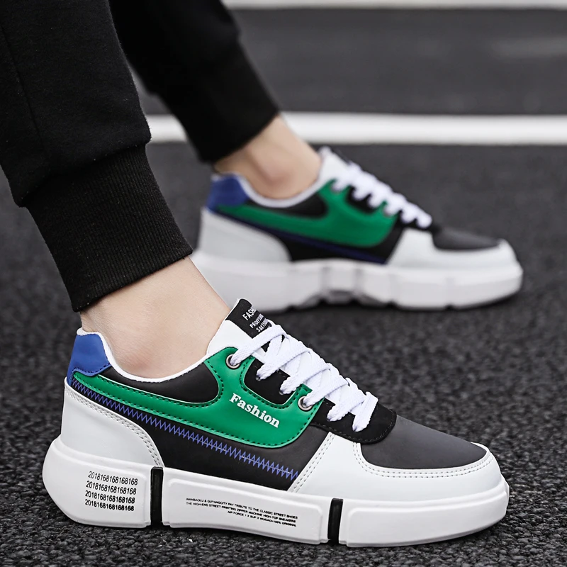 

2019 Skateboarding Sneaker Popular Lace Up Sneakers Fashion Skate Shoes Comfortable Low Top Colorful Ball New Male Shoes White