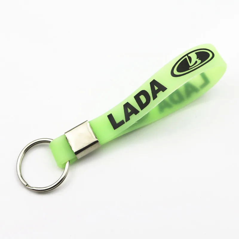 Luminous Silicone Emblem Badge Car Key for Lada Niva Kalina Priora Granta Largus Vaz Samara Key Chain Ring Car Styling