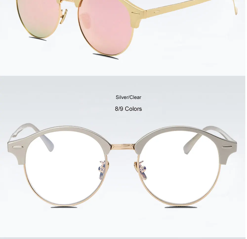 VEGA Eyewear Circle Vintage Sunglasses Polarized Women Semi-Rimless Ladies Designer Sunglass Hipster Glasses Aluminium 185  (14)