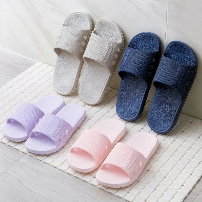 

Home style indoor soft bottom slippers bathroom bath non-slip couple cool slippers female summer men's home shoes