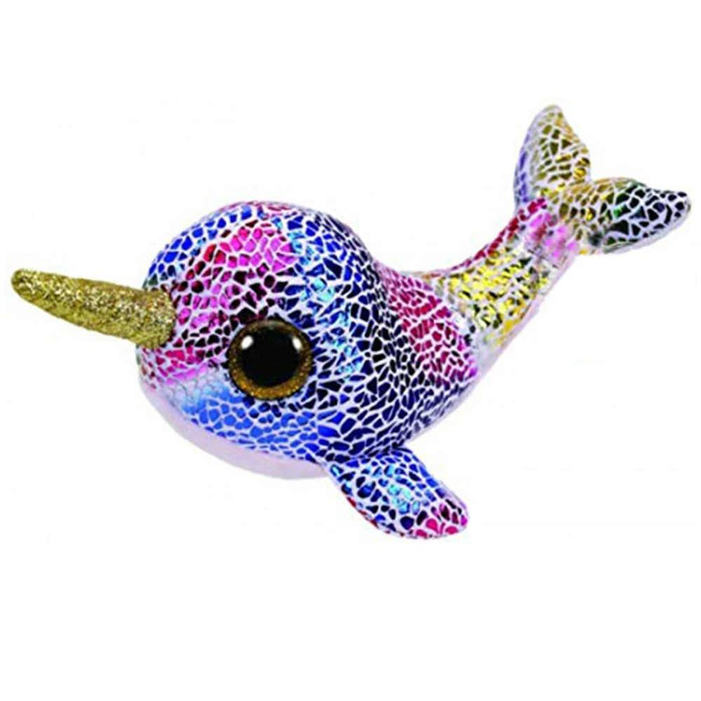 

Ty Beanie Boos 15cm Nova the Narwhal Plush Regular Soft Big-eyed Stuffed Animal