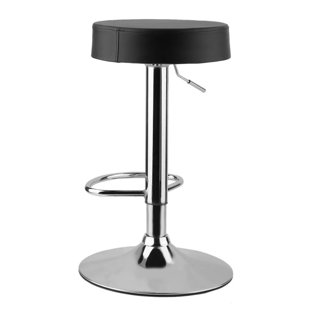 

2Pcs Round 360 Degree Rotation Bar Stools Faux Leather Kitchen Breakfast Chair Company Cafe Room Chair Home Furniture Decoration