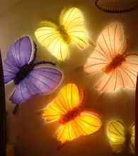 Free shipping butterfly wall lamp ocean fire retardant cloth many colors 400mm fabric lamp