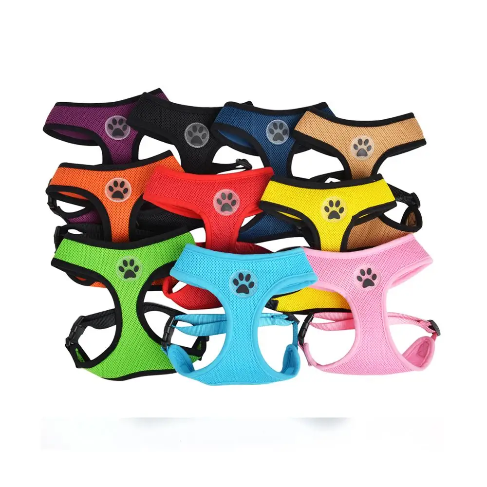 New Pet Vest Soft Breathable Net Mesh with Rubber Paw Dog Harness for