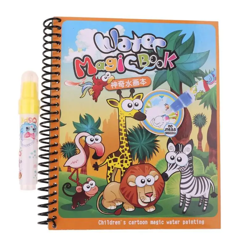 

Magic Water Drawing Book+1 Pen Kids Recognize Learning Draw Doodle&Magic Pen Coloring Painting Drawing Board For Kids Toys gift