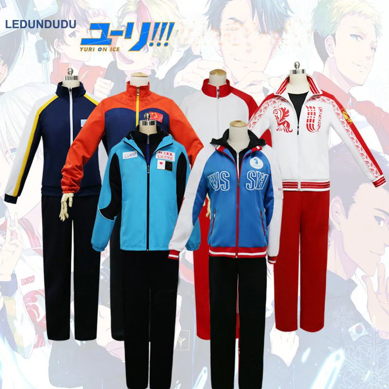 Аниме Yuri! Спортивная одежда на льду катсуки Yuri Plisetsky Victor Nikiforov Christophe Guang-Hong Ji