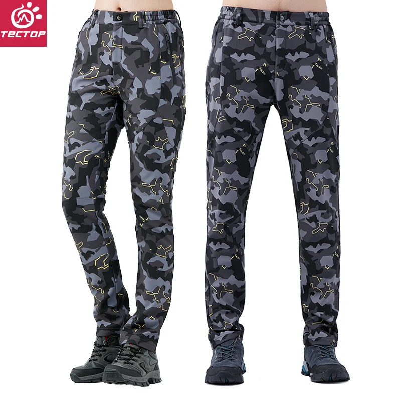 

tectop autumn winter men women Outdoor soft shell pants Camouflage trousers thickening keep warm waterproof Tactical pant pw7935