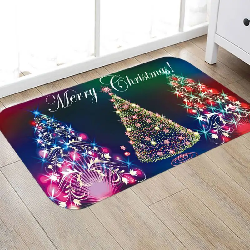 Рождественские фланелевые коврики из ткани Tapis Noel, Нескользящие абсорбирующие коврики для ванной, домашние коврики для кухни