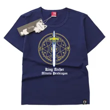 Футболка для косплея Fate/Grand Order, мужские и женские футболки с круглым вырезом для мальчиков, Повседневная футболка с принтом Fate/Stay Night, мужские футболки, топы