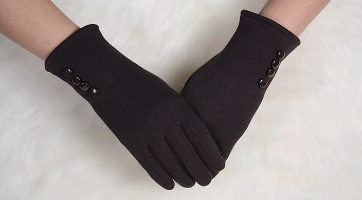 Модные женские новые непадающие полный палец чистый цвет перчатки плюс бархат Открытый Теплый Спорт сенсорный экран перчатки