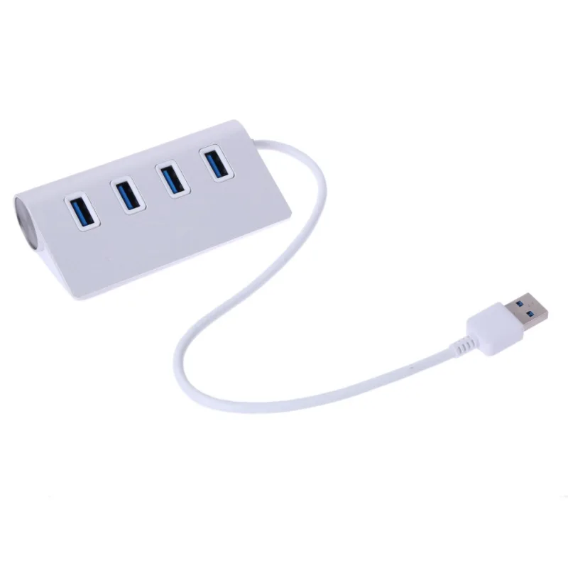 4Port Aluminum USB 3.0 Hub Power Adapter for Apple for Mac Air PC