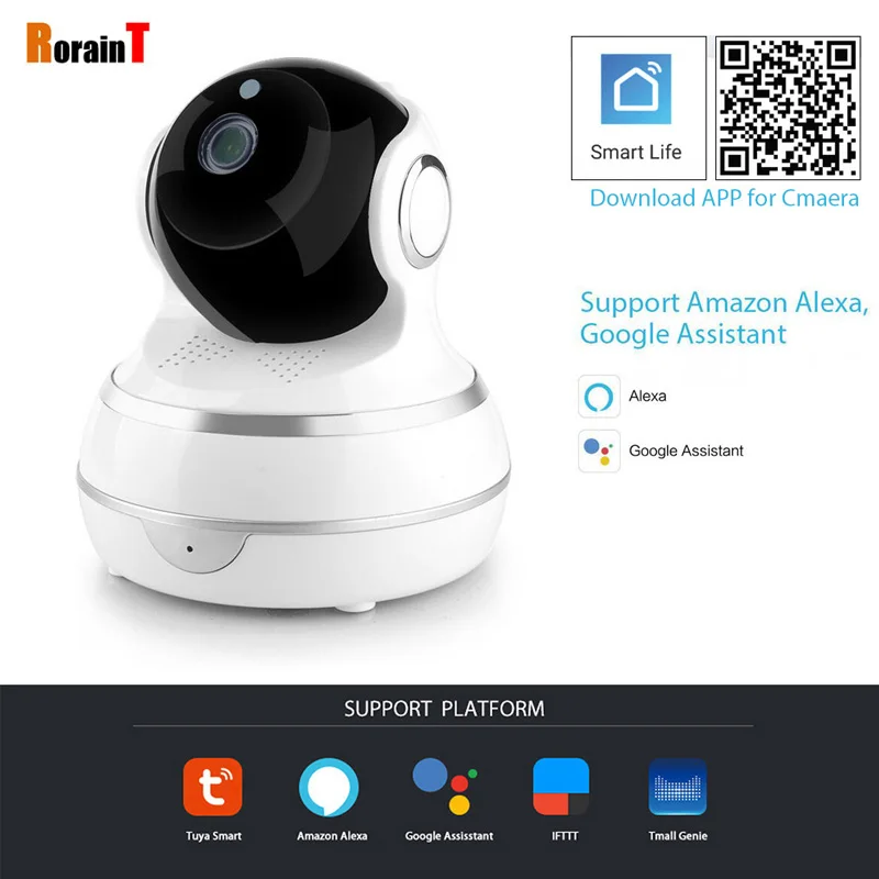 

RorainT Wifi Wireless Webcam 360° Two-way Audio Monitor 720P/1080P HD Security IP Camera