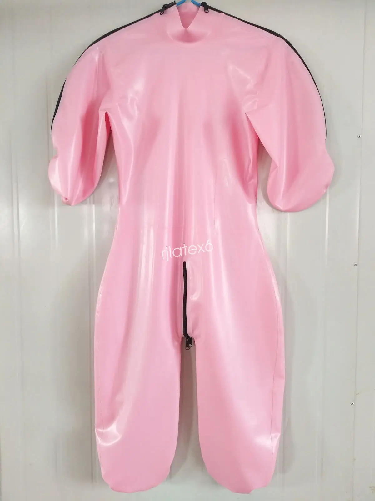 Fashion Clothing, Shoes & Accessories 100 Latex Rubber Sweet Pink Catsuit Zipper Bodysuit Suit
