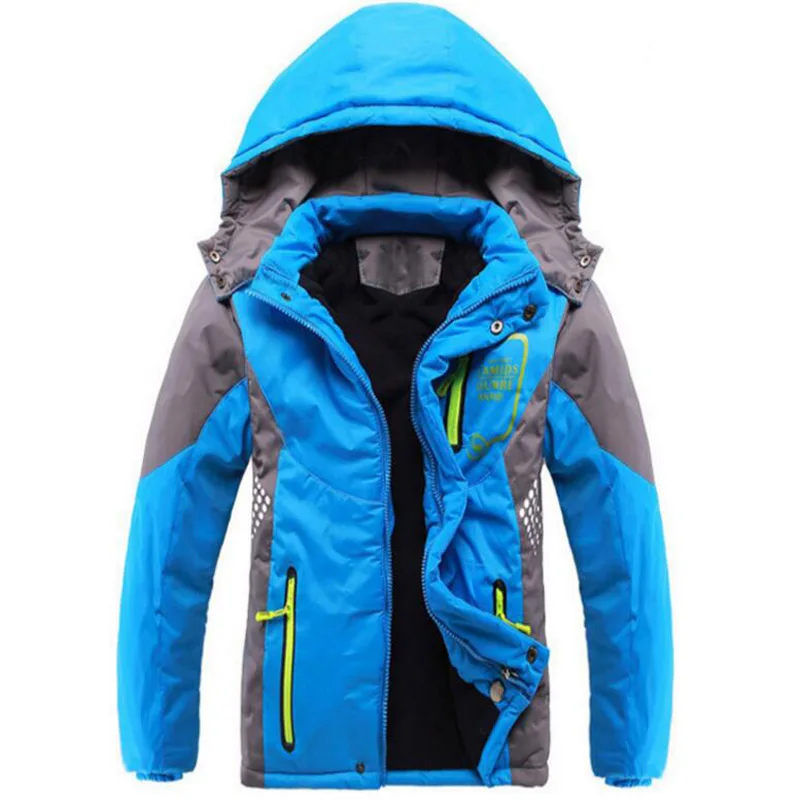 Kids Jackets Boy With Hooded Coat Outerwear For Girls Children 4-14 Years Raincoat Winter Waterproof