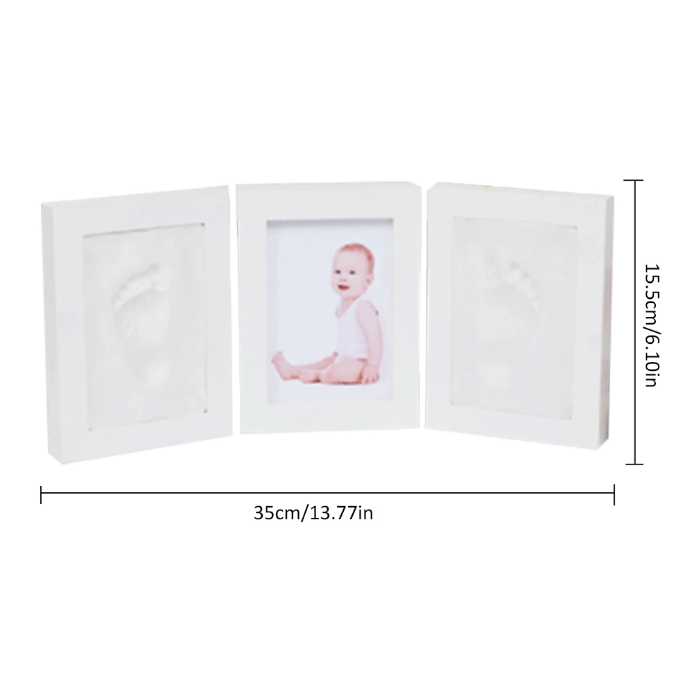 Детский рост памятные твердые деревянные Три-складные руки и ноги Печать фоторамки для новорожденного ребенка сувенирная рамка