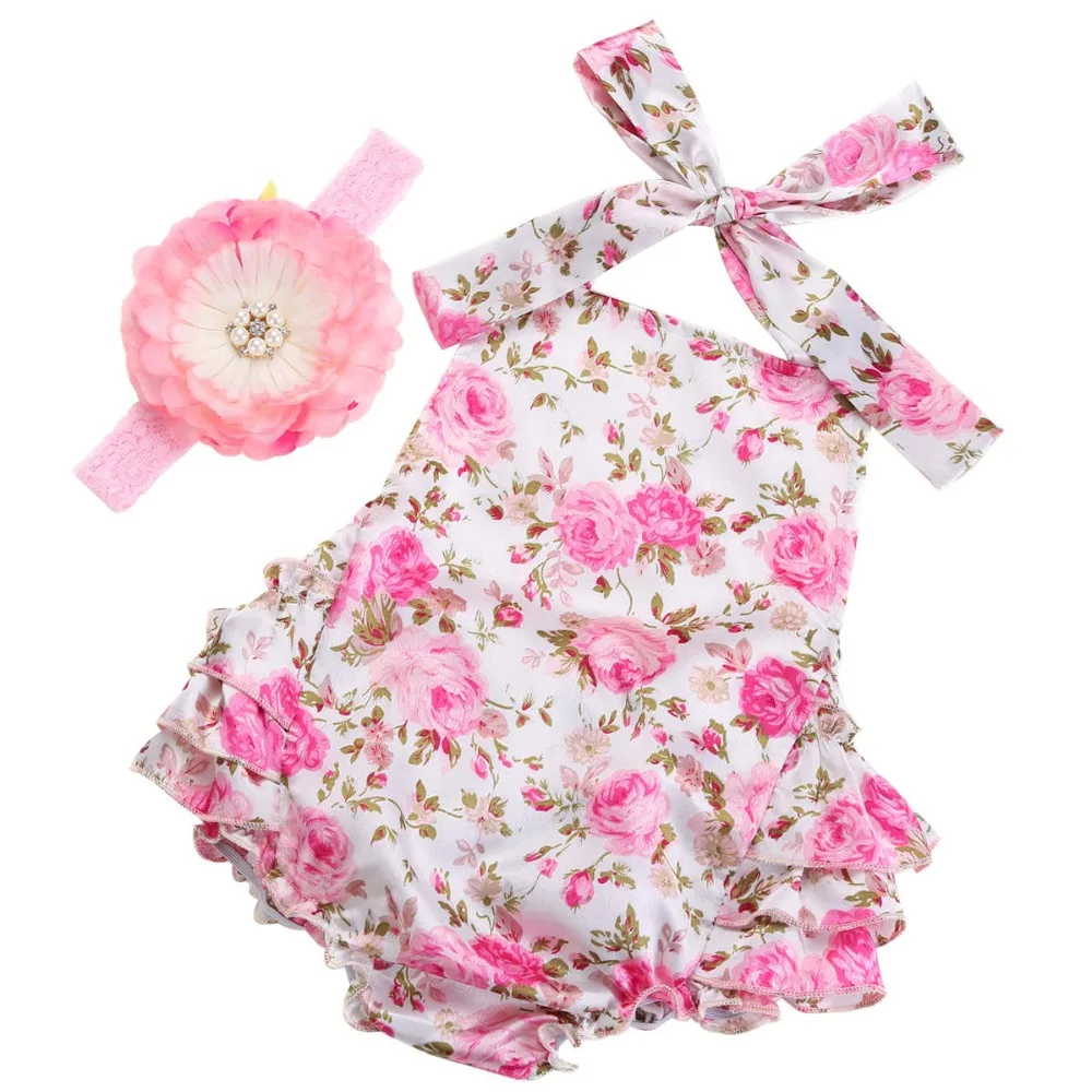 Floral 2017 New Baby Diaper Romper Girls accessories Set,Roupas De Bebe