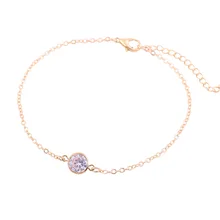 Fashion Rose Gold Foot Chain Anklets Summer Beach Exquisite Zircon Pendant Leg Anklet Bracelet for Women Jewelry Fashion Rose Gold Foot Chain Anklets Summer Beach Exquisite Zircon Pendant Leg Anklet Bracelet for Women Jewelry