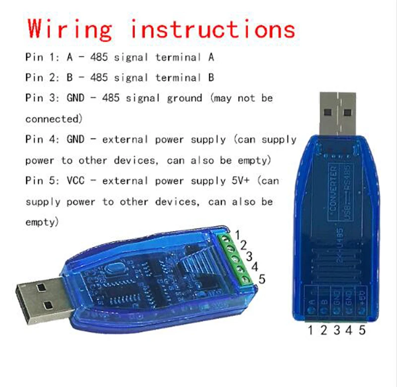 

Industrial USB to RS485 communication module converter Serial - port line converter TVS protection Original CH340 chip