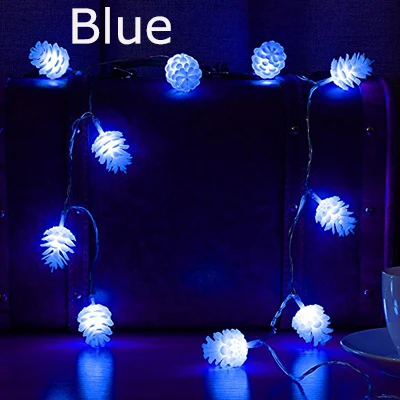 Красочный сосновый конус 10 м 38 Светодиодный s AC110-220V 8 модель светодиодный гирлянда сказочные огни для спальни детская комната Свадебные украшения гирлянды - Испускаемый цвет: Синий