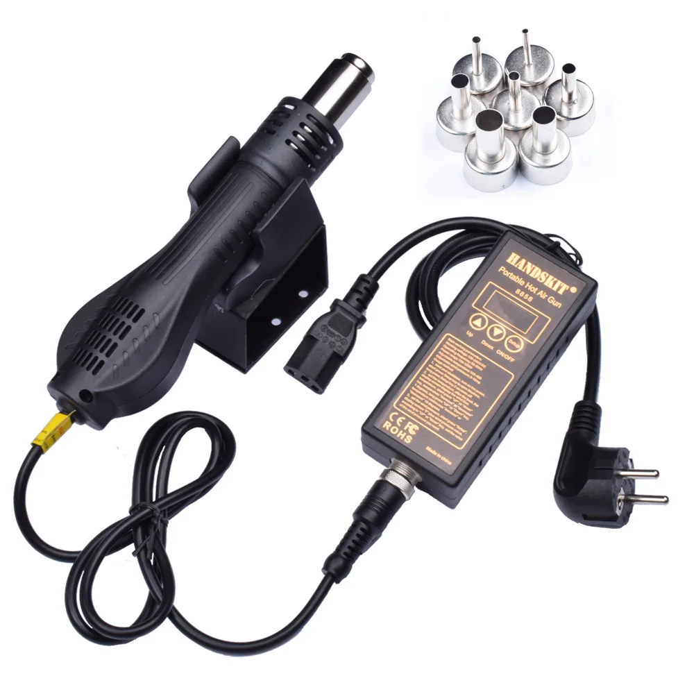 Handskit 110V 220V Portable BGA Rework Solder Station Hot Air Blower Heat Gun +7 Nozzles Digital Rework Station Free Shipping Handskit 110V 220V Portable BGA Rework Solder Station Hot Air Blower Heat Gun +7 Nozzles Digital Rework Station Free Shipping