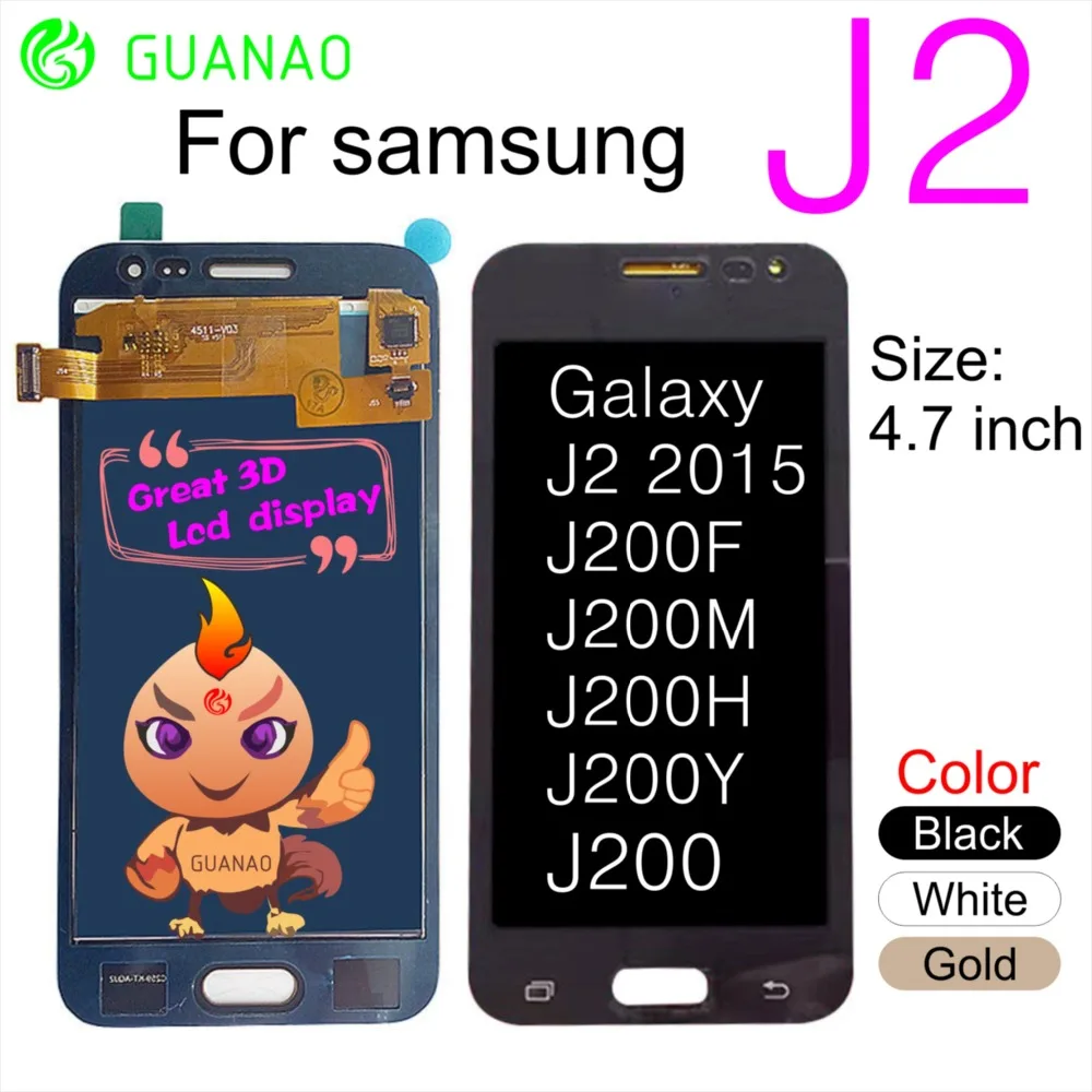 

4.70 inch For Samsung Galaxy J2 2015 J200F J200M J200Y LCD Display Digitizer Touch Screen Assembly For samsung j2 j200 lcd