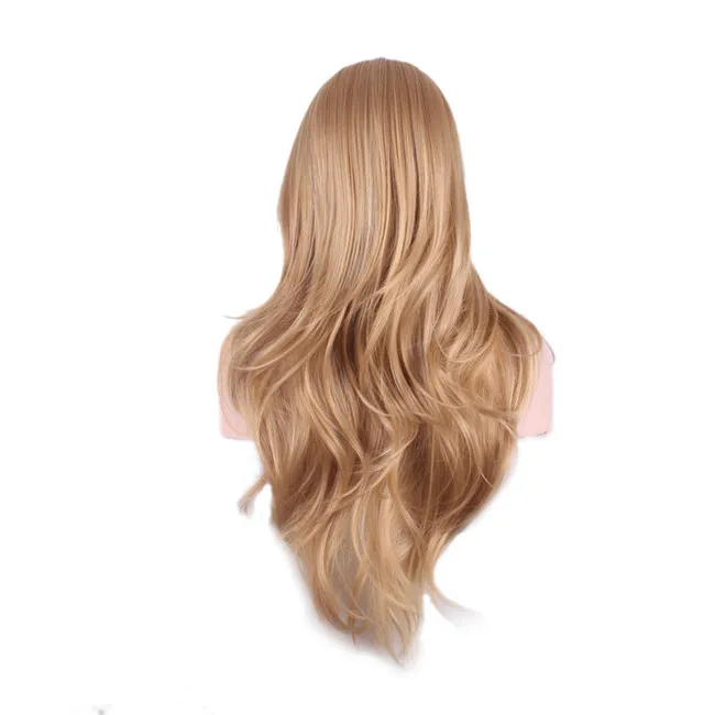 Длинные светлые волнистые парик 65 см термостойкие синтетических волос, парики женщин парик блондинка парики для афро-американских женщин