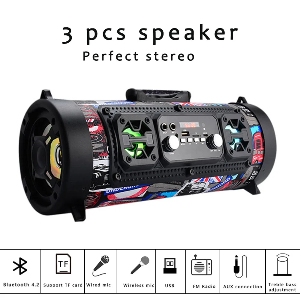 

M17 portable bluetooth speaker High Power 20W Soundbar Wireless Column Outdoor Subwoofer Support Mic Move KTV PK Boombox Xtreme