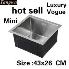 Домашний балкон мини кухня ручная раковина одинарная мойка Роскошные мыть овощи 304 нержавеющая сталь Горячая 430x260 мм