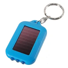 Melhor design de 10X Mini Recarregável De Energia Solar 3LED Luz Chaveiro Lanterna Tocha Anel