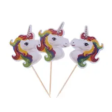 24 шт./партия, вечерние украшения для кексов с единорогом, вечеринка на день рождения, вечеринка для детей, декор для вечеринки, Детские материалы для украшения тортов