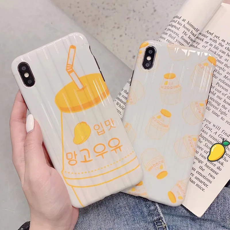

Case For iPhone XS Max/XR Luggage Suitcase Phone Case For iPhone 7 8 Plus X 6s 6Plus Japan Strawberry Milk Pattern Soft Cover
