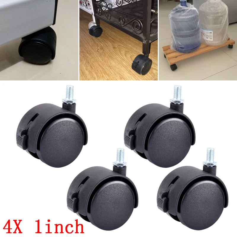 O rodízio m8 da mobília das rodas de myhomera 4x 2x roda o rodízio do giro de 30mm substituiu a roda silenciosa do trole com proteção do freio-0