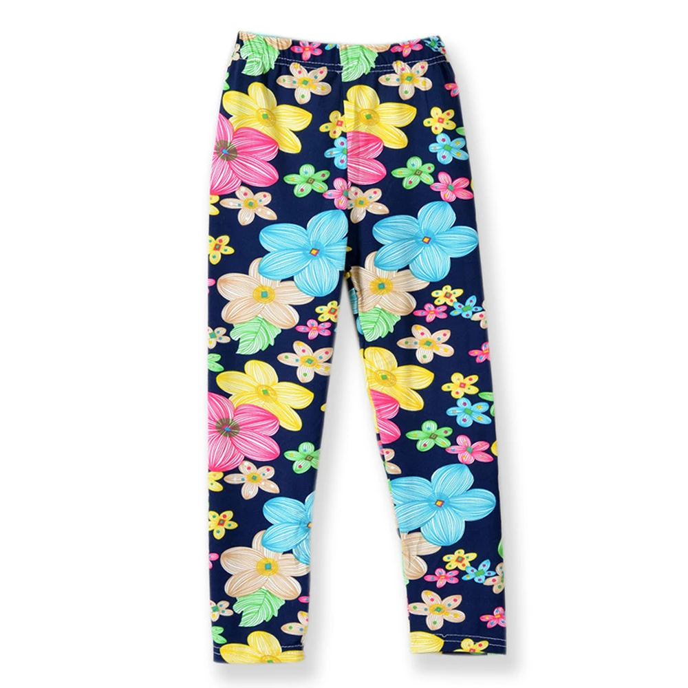 Girl Skinny Pants Floral Printing Flower Girls Leggings Toddler Elastic Trousers Leggings 2-14Y Baby Kids Legging