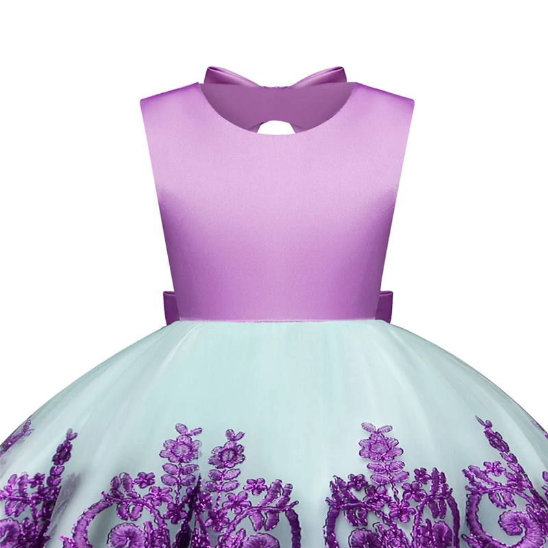 2019 New Child Girls Lace Bowknot Princess Wedding Performance Formal Tutu Dress Clothes Elegant Baby Girl Party Dress V3$ (4)
