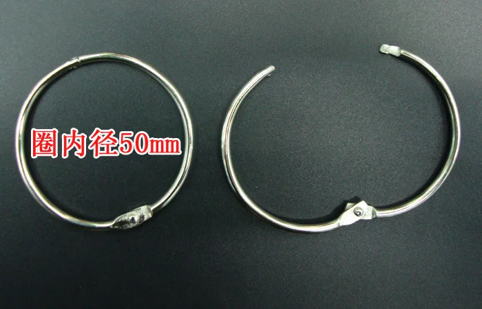 500PCS 50MM Book Binding Rings Binder Hoops Loose Leaf DIY Keyring Scrapbook Album