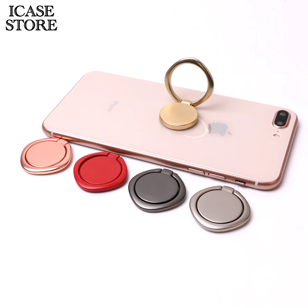 Ikase store Finger Ring Holder For Mobile Phone Universal Magnetic 360 Degree Metal Stand Holder For iPhone for Samsung