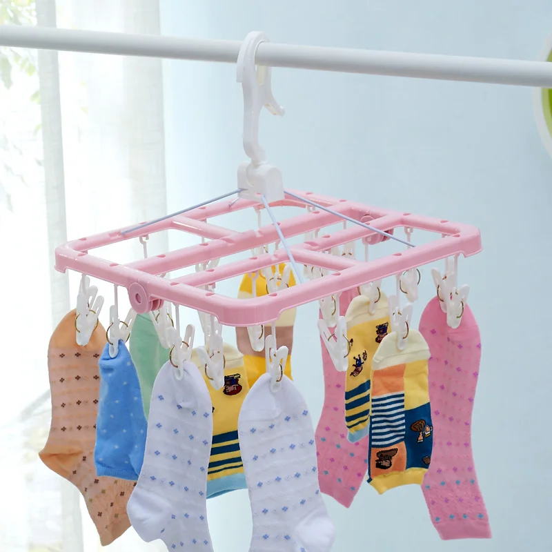 1PC Multifunction Plastic Children Kids Baby Clothes Hanger Foldable