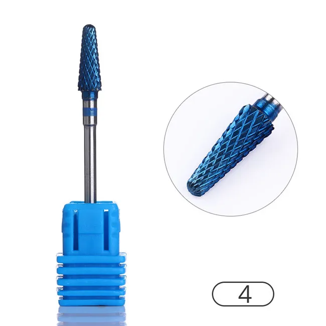 Синие сверла для ногтей конусная форма пилка для ногтей электрические инструменты для маникюра для ногтей сверлильный станок Фрезерные фрезы - Цвет: Pattern4