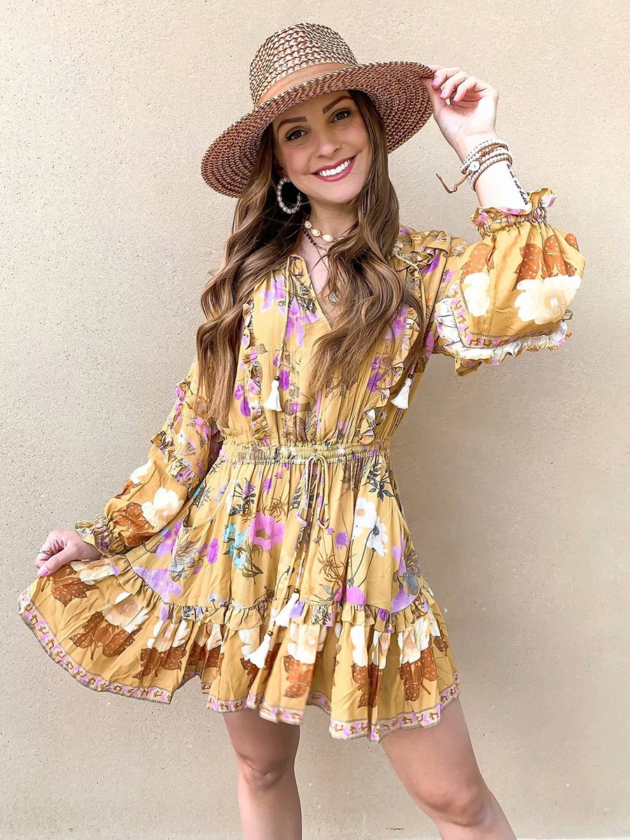 spell wild bloom long sleeve playdress