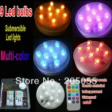 Ассорти цветов 9led Свет с контроллером подводная Светодиодная свеча лампа Водонепроницаемая Свадебная Рождественская вечеринка центральный декоративный элемент-многоцветный
