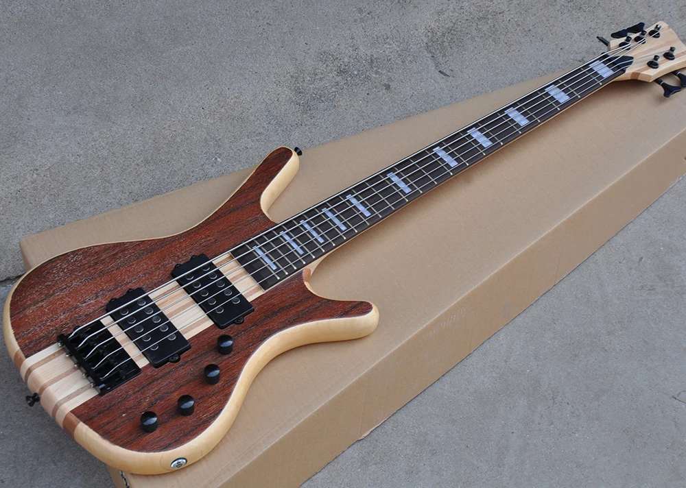 Wholesale 5 Strings Neck thru body Electric Bass Guitar with Rosewood