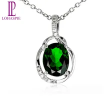 LP алмаз-ювелирные изделия драгоценный камень Твердые 18 К 750 белое золото натуральный 1.81ct хром Подвеска из диопсида мелкозернистый камень ювелирные изделия для подарка