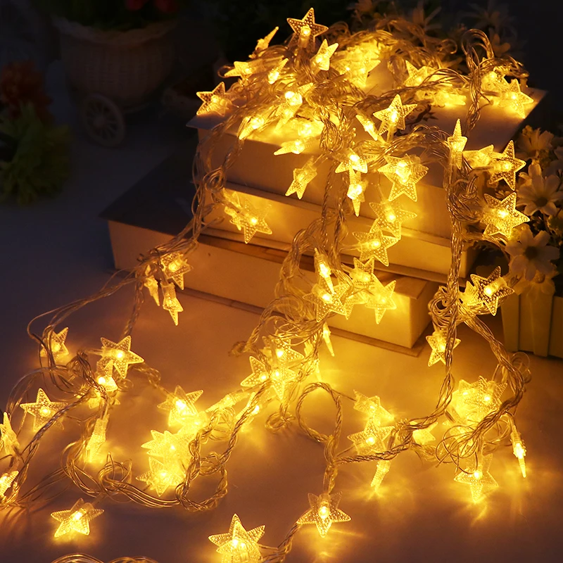 20 м Звездная гирлянда светодиодный струнный светильник рождественские украшения изящные свадебные светильники для праздника Рождество год вечерние наружное освещение