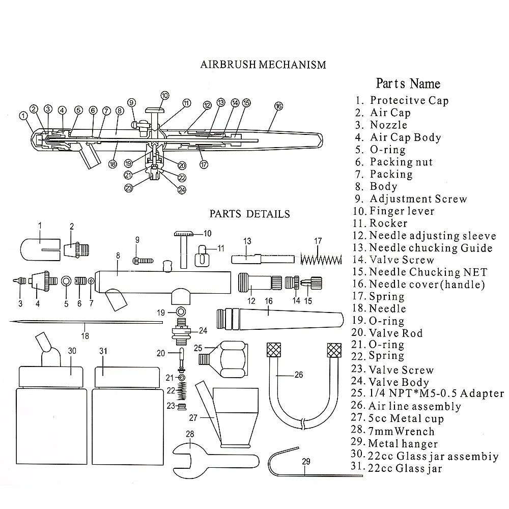 Профессиональный набор аэрографов с воздушным компрессором двойного действия, аэрозоль для хобби, набор воздушных кистей для тату, нейл-арта, кисть для чистки